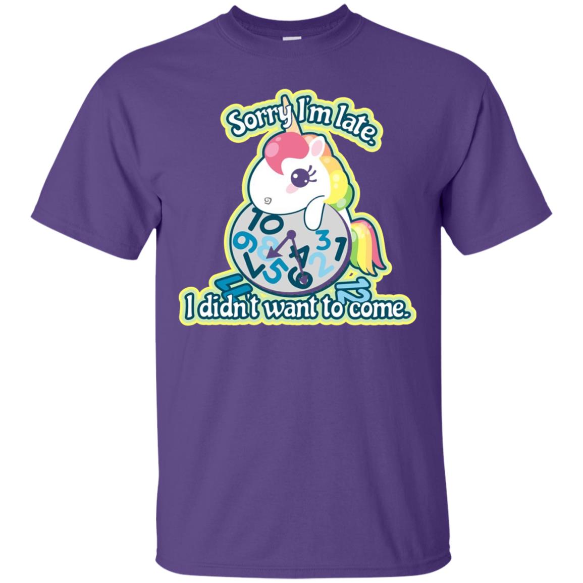 Unicorn Lover T-shirt Sorry I_m Late I Didn_t Want To Come Purple