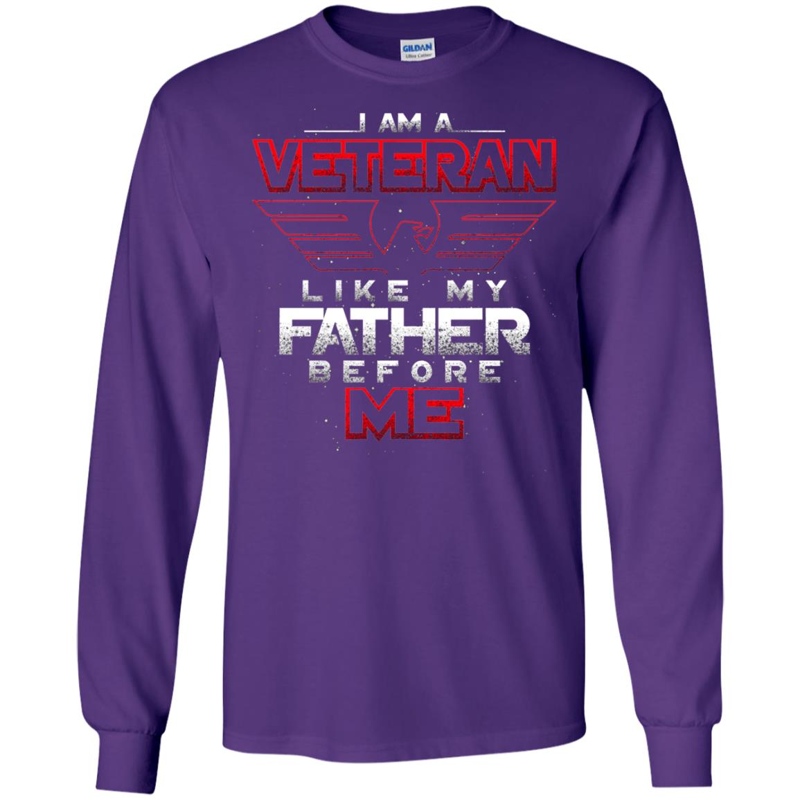I Am A Veteran Like My Father Before Me Veteran Shirt Purple