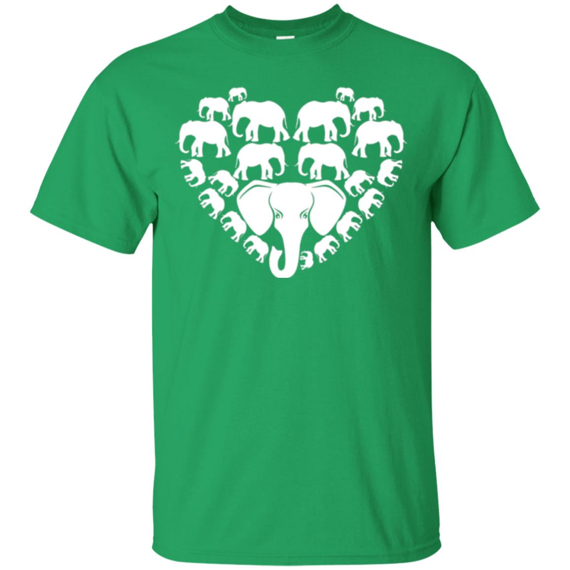 Elephant Lovers T-shirt Special Elephant Heart Irish Green