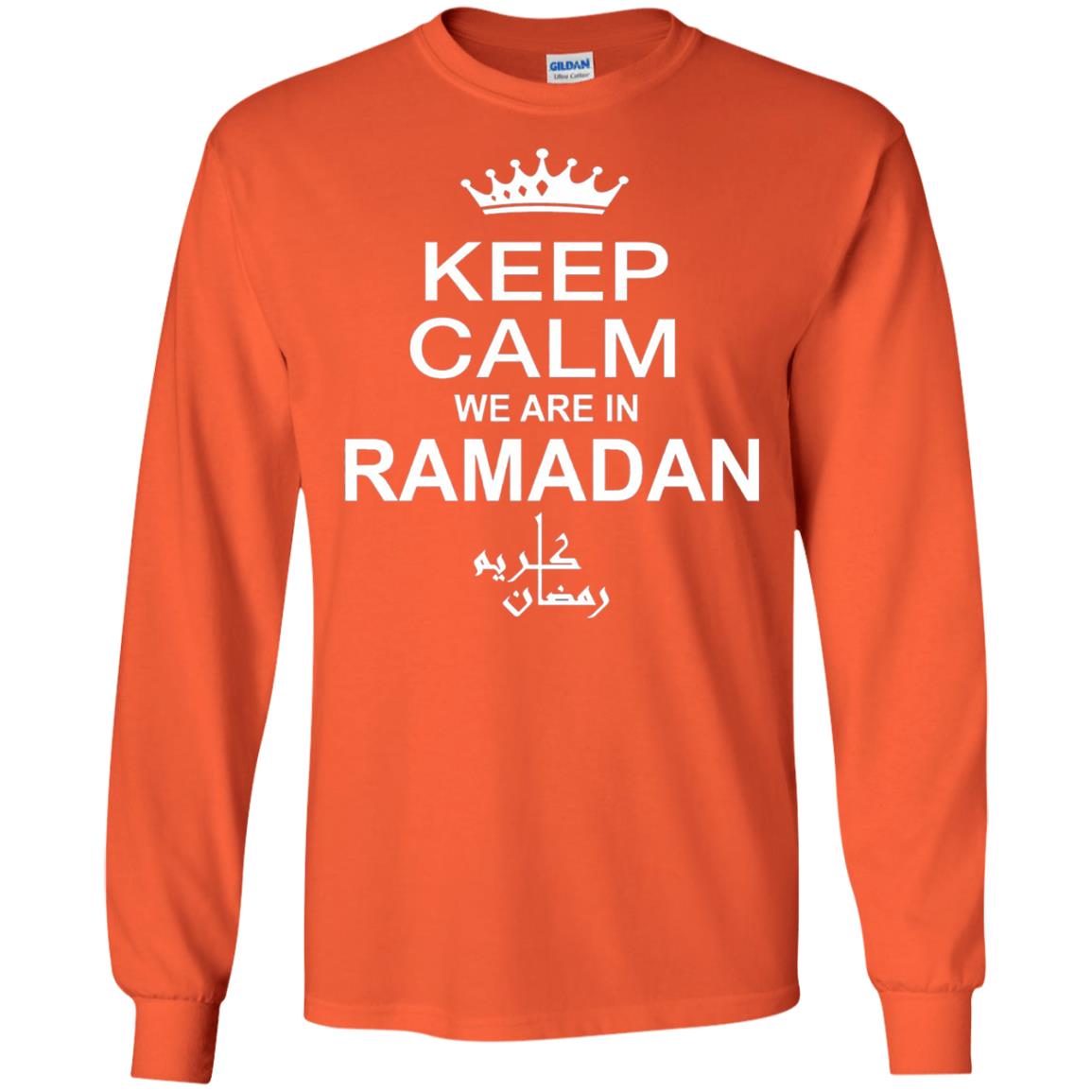Fashion Casual Shirt Keep Calm We Are In Ramadan Orange