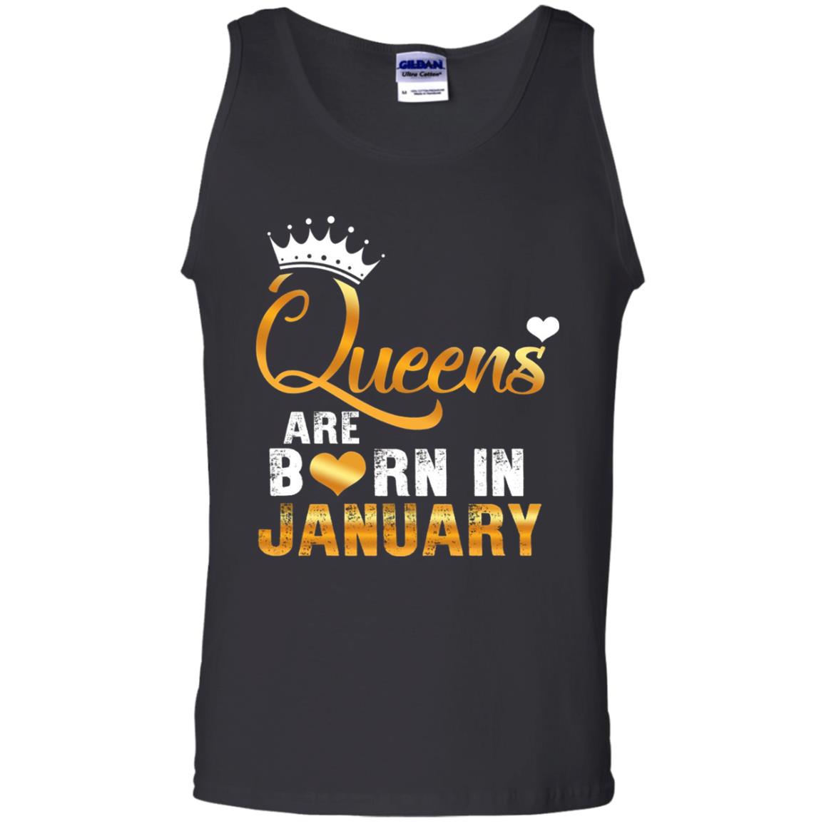 Birthday T-shirt Queens Are Born Iin January Black