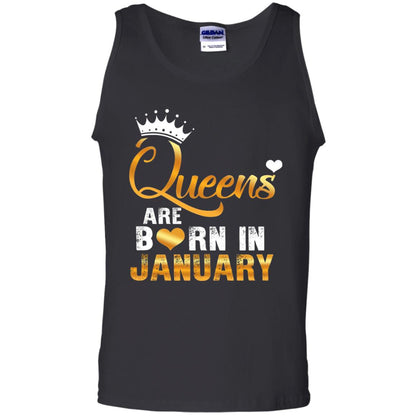 Birthday T-shirt Queens Are Born Iin January Black