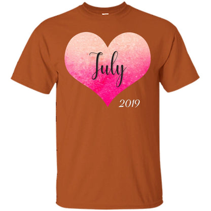 Pregnancy Reveal Announcement Party July 2019 Shirt Texas Orange