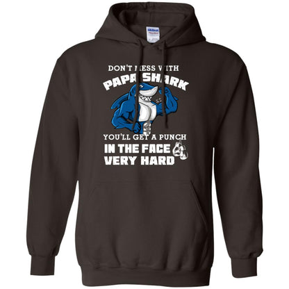 Don't Mess With Papa Shark You'll Get A Punch In The Face Very Hard Family Shark Shirt Dark Chocolate