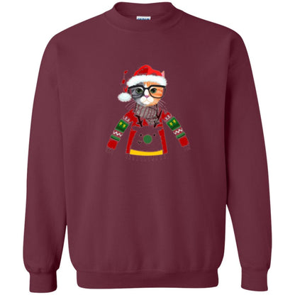 Cat Lovers T-shirt Meowy Christmas Maroon