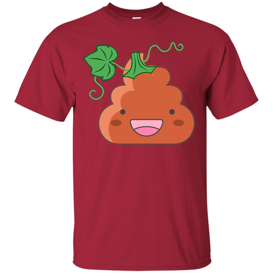 Poop Emoji Pumpkin Funny Halloween T-shirt Cardinal
