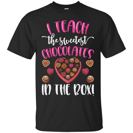 Sweetest Chocolates In The Box Teacher Valentines Day T-shirt Black