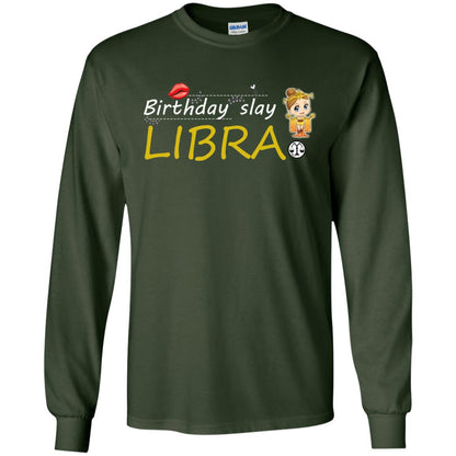 Cute Libra Girl Birthday Lip Slay T-shirt Forest Green