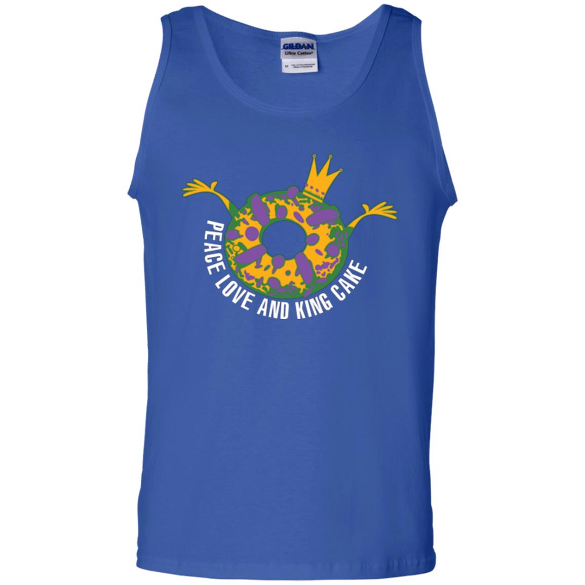 Mardi Gras T-shirt Peace Love And King Cake Royal