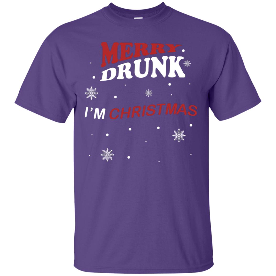Merry Drunk I'm Christmas I'm Drunk Funny Drunken X-mas Shirt Purple