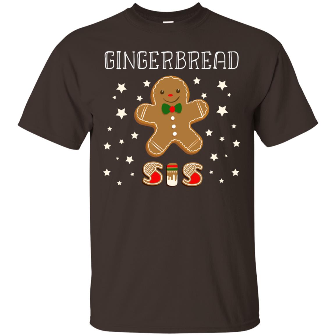 Gingerbread Sister X-mas Gift Family Shirt For Girls Dark Chocolate