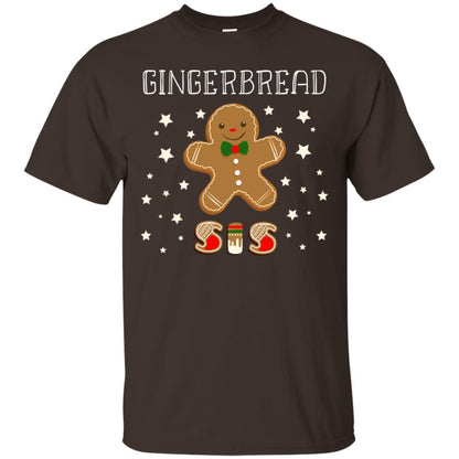 Gingerbread Sister X-mas Gift Family Shirt For Girls Dark Chocolate