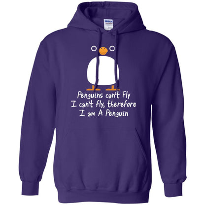 Penguin T-shirt I Can_t Fly Purple