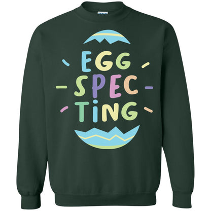 Eggspecting Funny Pregnancy Pregnant Easter Shirt Forest Green
