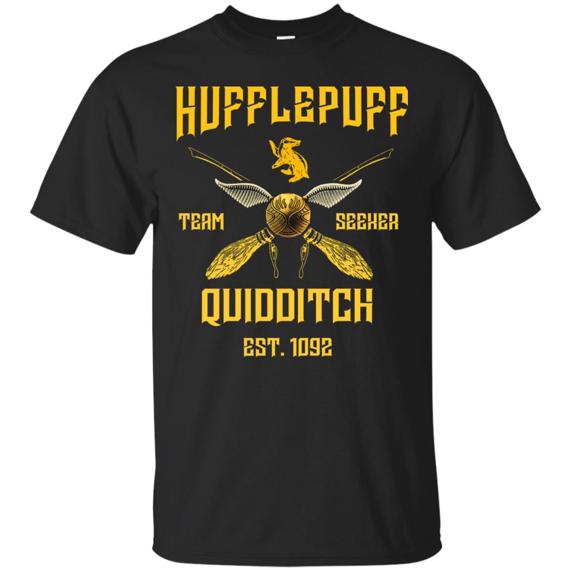 Hufflepuff Quidditch Team Seeker Est 1092 Harry Potter Shirt Black