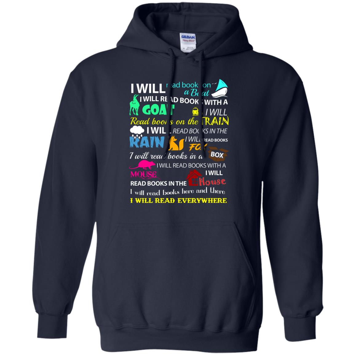 I Will Read Books On A Boat Bookworm T-shirt Navy