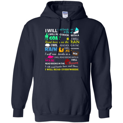 I Will Read Books On A Boat Bookworm T-shirt Navy