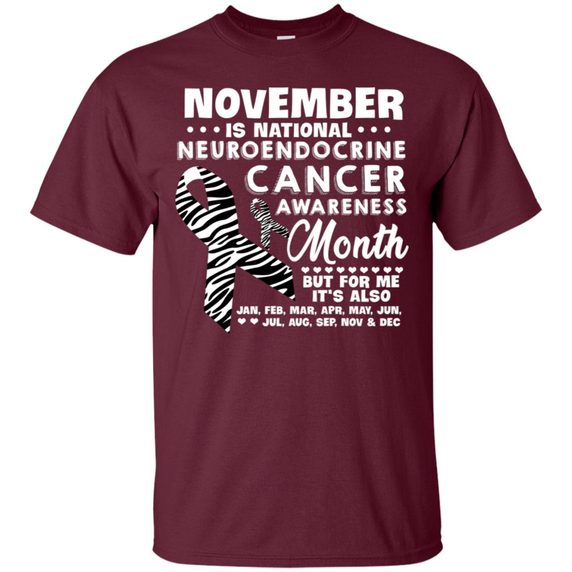 November Is National Neuroendocrine Cancer Awareness Month But For Me It's Also 12 Months Shirt Maroon