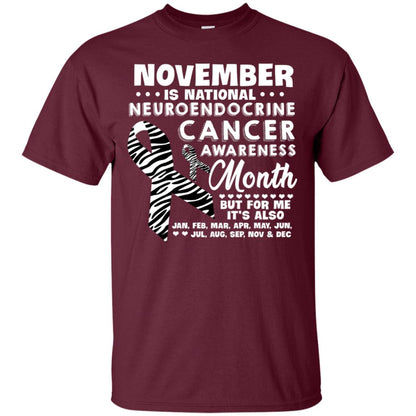 November Is National Neuroendocrine Cancer Awareness Month But For Me It's Also 12 Months Shirt Maroon