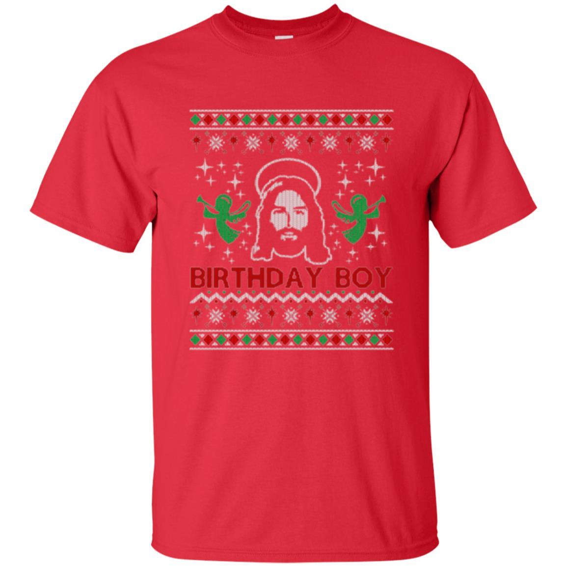 Christmas T-shirt Jesus Birthday Boy Ugly Christmas Sweater Red