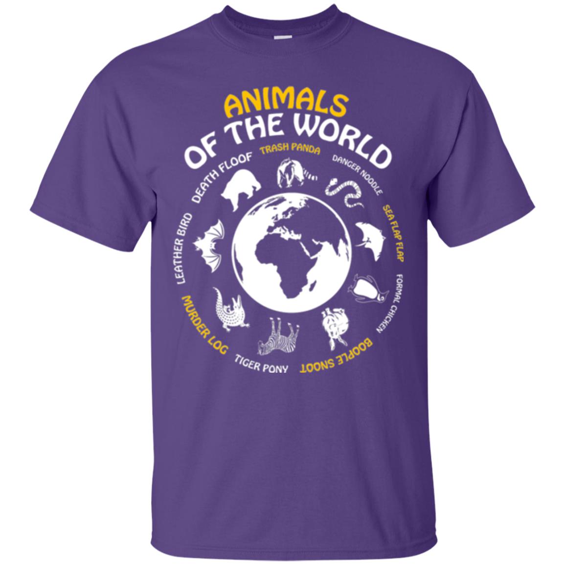 Save The Animals T-shirt Rare Animals Of The World Purple