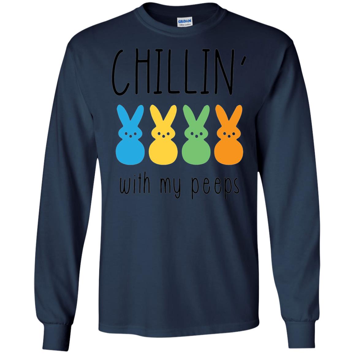 Chillin With My Peeps Happy Easter T-shirt Navy