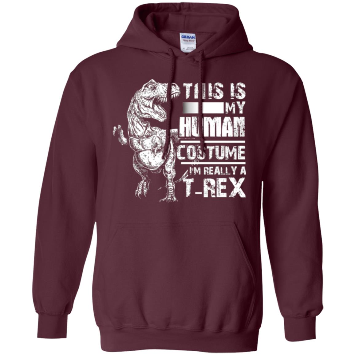 Dinosaus T-shirt This Is My Human Costume Shirt Human Maroon