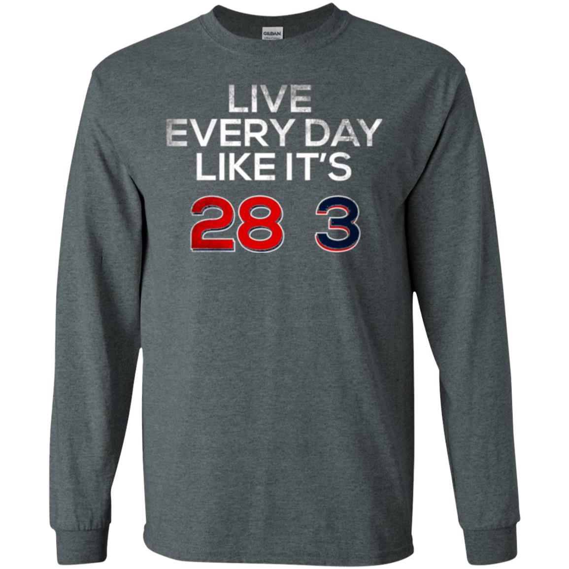 Patriotic Americans T-shirt Live Every Day Like It_s 28-3 Dark Heather