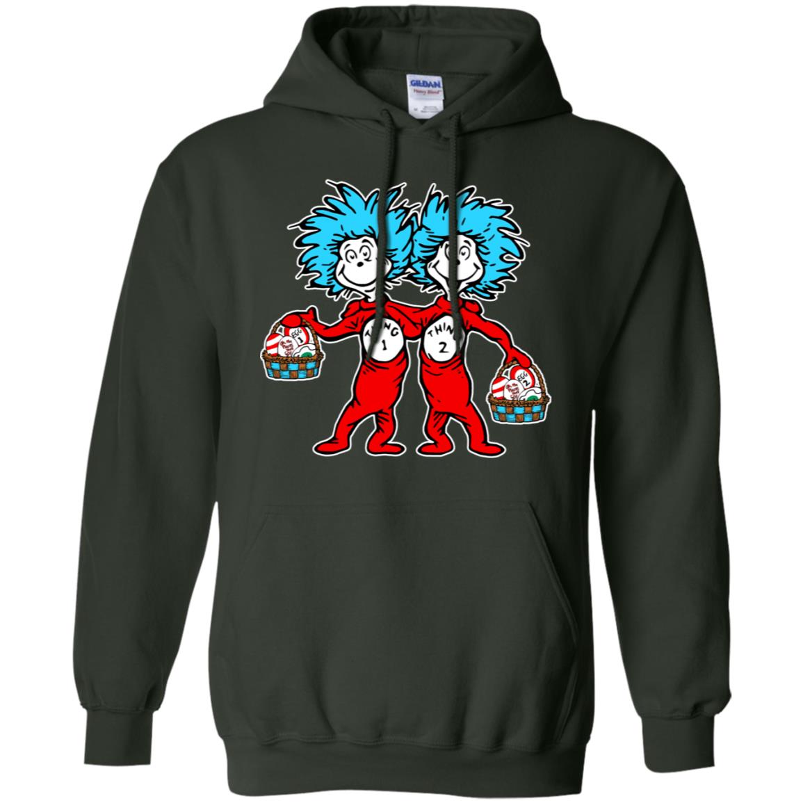 Dr. Seuss Thing 1 Thing 2 Easter Egg T-shirt Forest Green