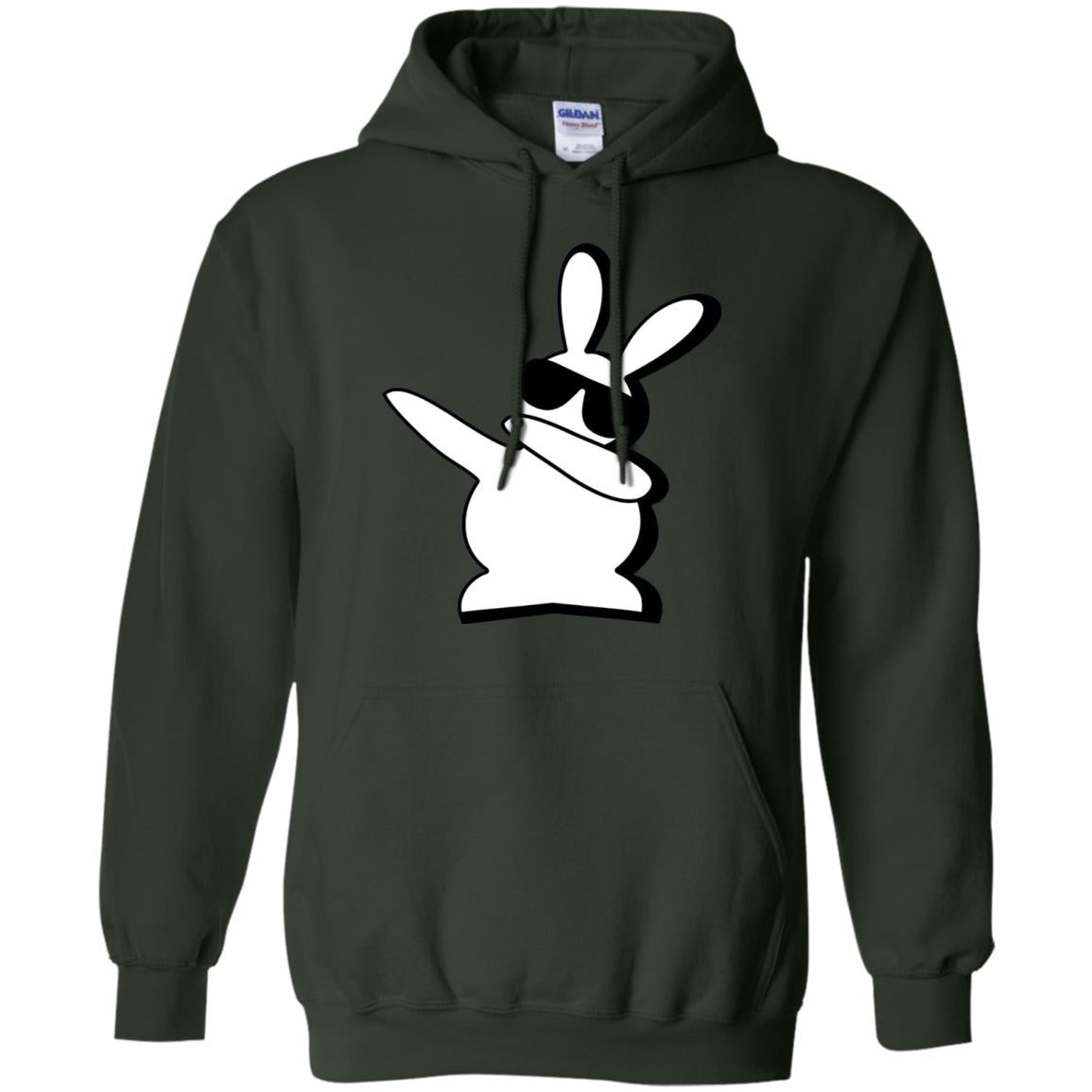Dabbing Hip Hop Bunny Easter Dab Rabbit Dance T-shirt Forest Green