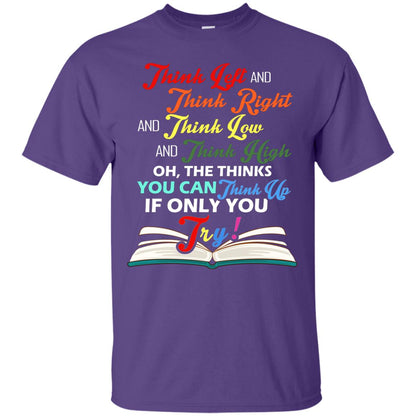 Think Left And Think Right And Think Low Reading T-shirt Purple