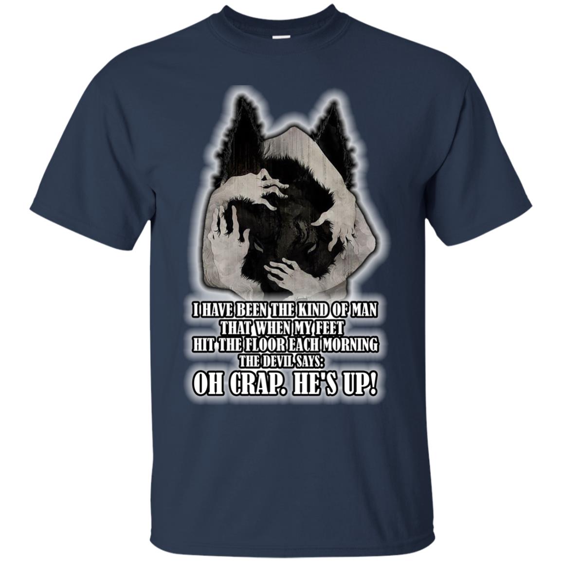 The Devil Say Oh Crap He Is Up Wolf Shirt Navy