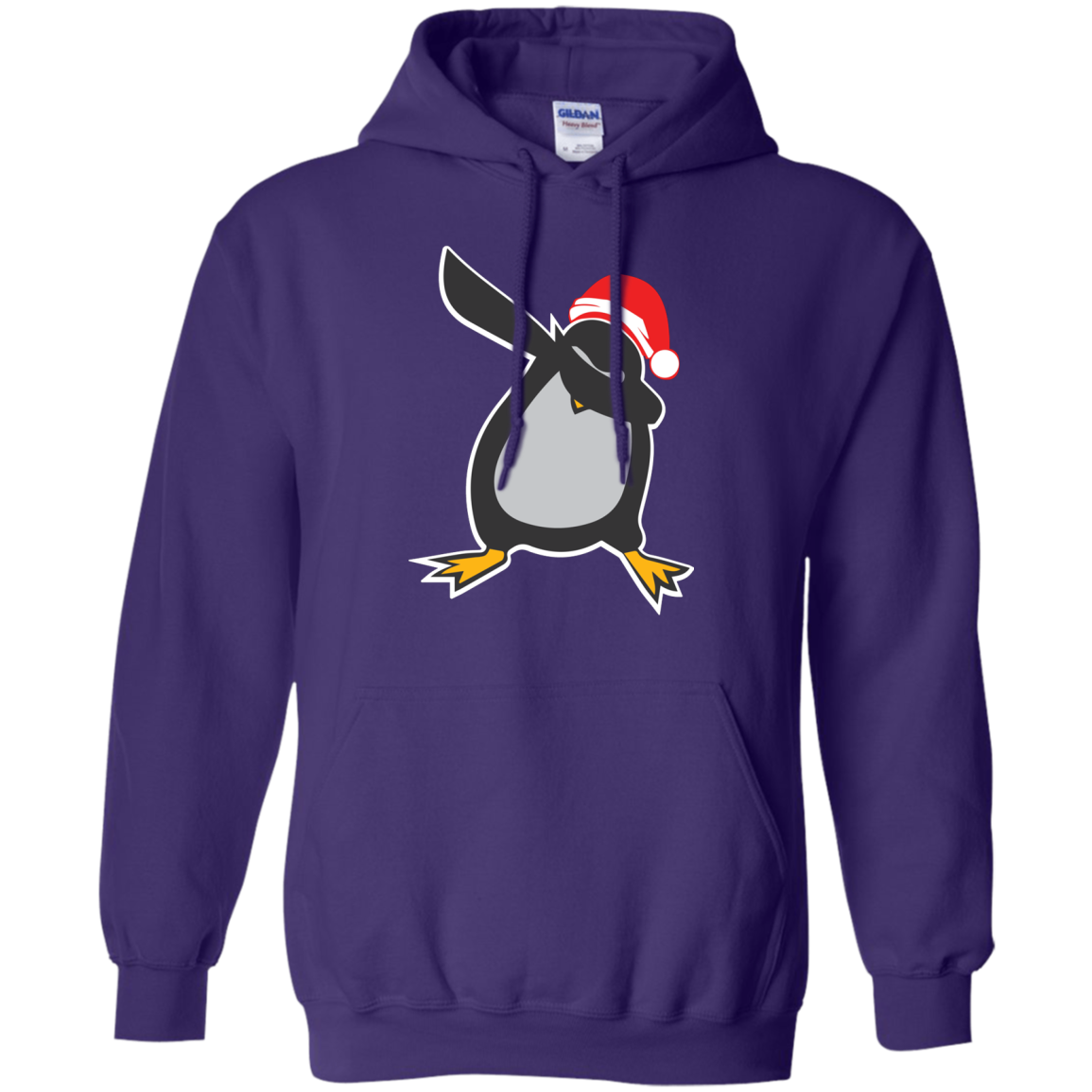 Christmas T-Shirt Dabbing Penguin Purple