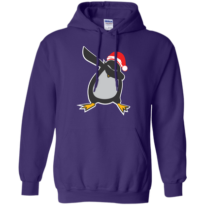 Christmas T-Shirt Dabbing Penguin Purple