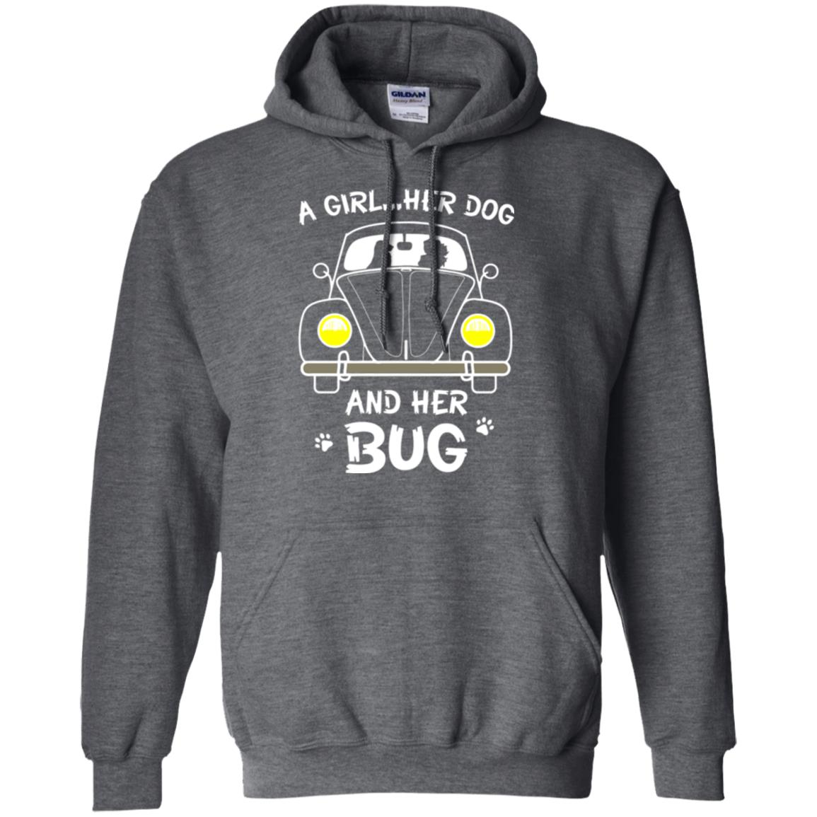 Dog Lover T-shirt A Girl Her Dog And Her Bug Dark Heather