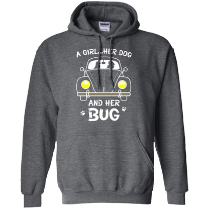 Dog Lover T-shirt A Girl Her Dog And Her Bug Dark Heather