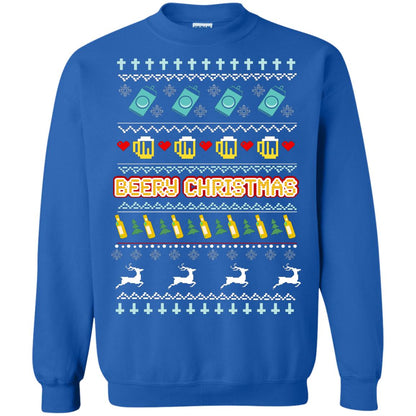 Beery Christmas Merry X-mas Beer Drinking Lovers Gift Shirt Royal