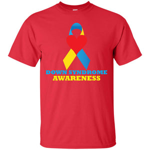 Yellow And Blue Ribbon Down Syndrome Awareness T-shirt