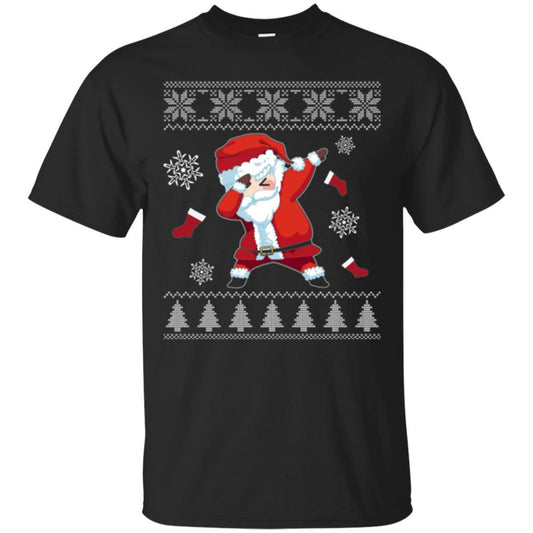 Christmas T-shirt Dabbing Santa Claus Black