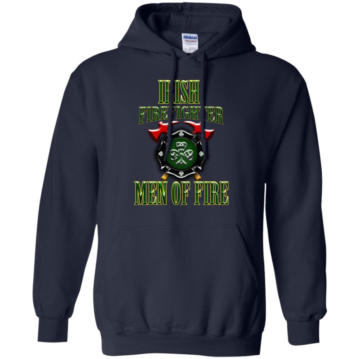 Irsh Firefighter Men Of Fire Irish Fireman Gift Shirt Navy