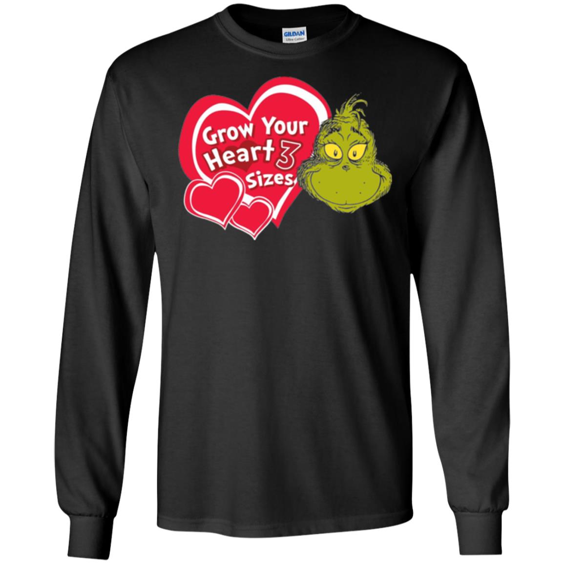 Dr. Seuss Grinch T-shirt Grow Your Heart 3 Sizes Black