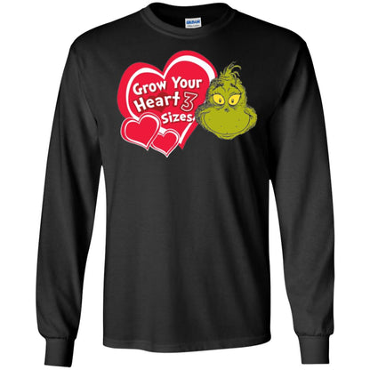 Dr. Seuss Grinch T-shirt Grow Your Heart 3 Sizes Black