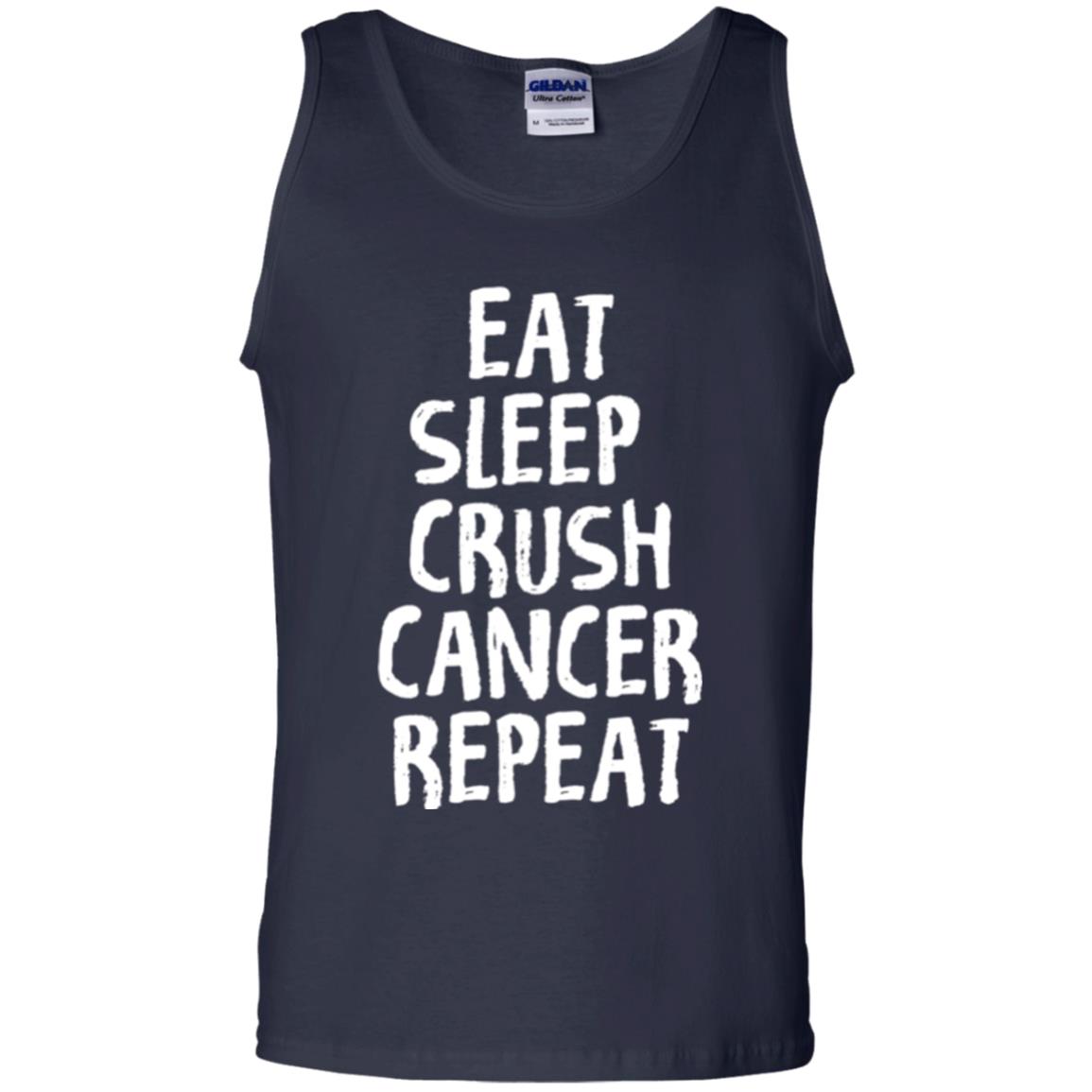 Eat Sleep Crush Cancer Repeat Fight Strength T-shirt Navy