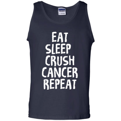 Eat Sleep Crush Cancer Repeat Fight Strength T-shirt Navy