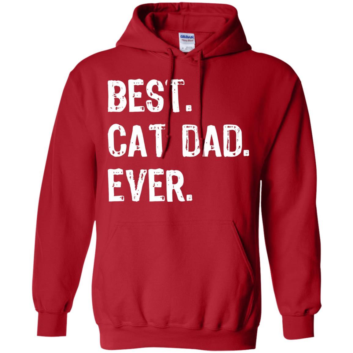 Cat Lover T-shirt Best Cat Dad Ever Red
