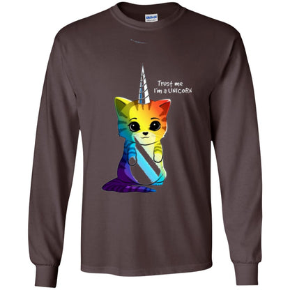 Cat Lovers T-shirt Caticorn Rainbow Trust Me I_m A Unicorn Dark Chocolate