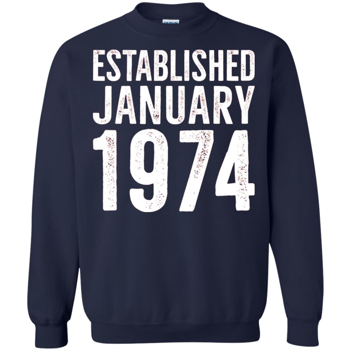 Established January 1974 43rd Birthday T-shirt Navy