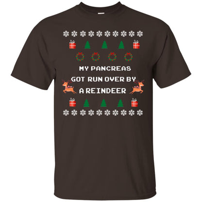 My Pancreas Got Run Over By A Reindeer Ugly Christmas Sweater Shirt Dark Chocolate