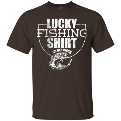 Fisherman T-shirt Lucky Fishing Shirt Do Not Wash Dark Chocolate