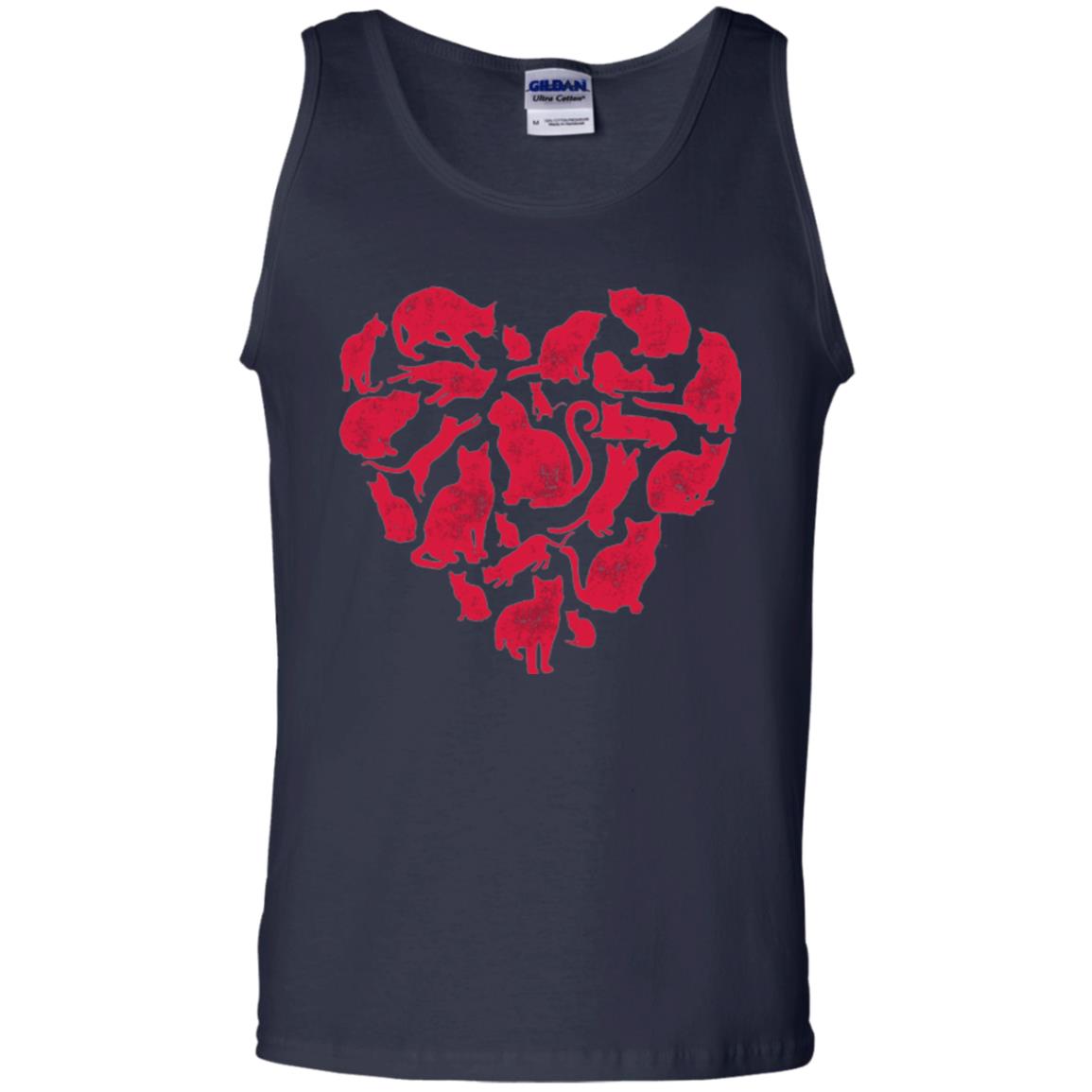 Valentines Day Cat T-shirt Navy